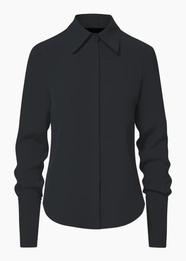 Brandon Maxwell The Spencer Button Down in Silk | Tula Online Boutique