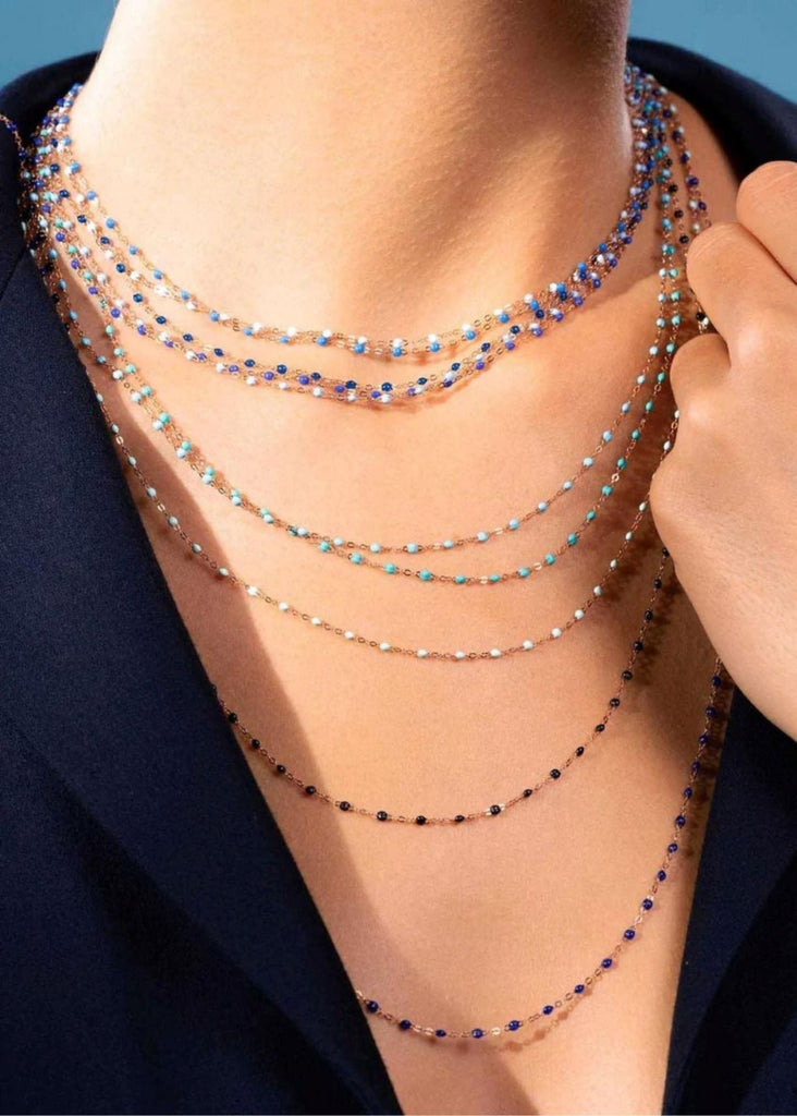 Gigi Clozeau Classic Necklace in Turquoise Model  I Tula Online Boutique 