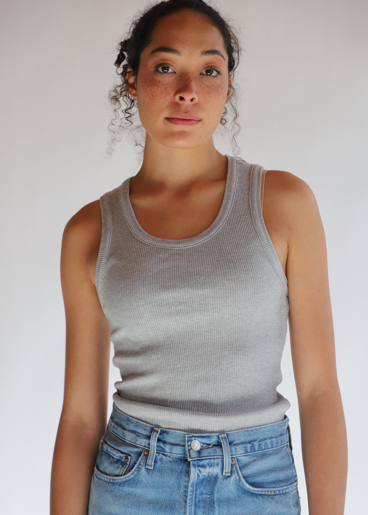 AGOLDE Poppy Tank Top in Grey | Tula's Online Boutique