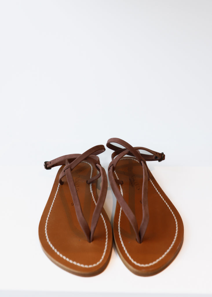 K Jacques Delta Sandal in Nut | Tula Designer Boutique 