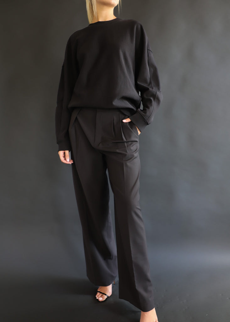 Tibi Tropical Wool Stella Pant Black Fashion | Tula's Online Boutique