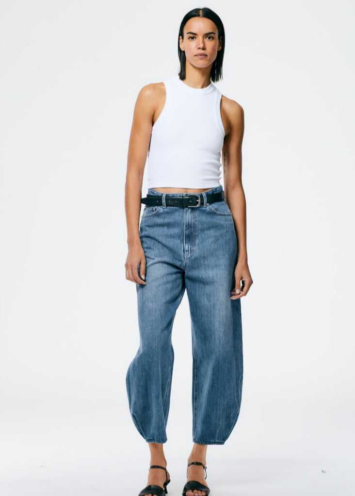 Tibi Ribbed T Cropped Tank in White FRONT | Tula's Online Boutique