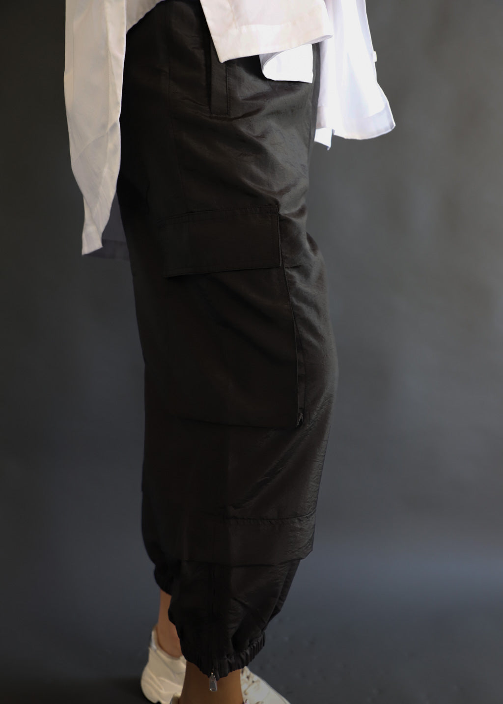 Tibi Crispy Nylon Wilt Pull On Jogger Details | Shop Tula