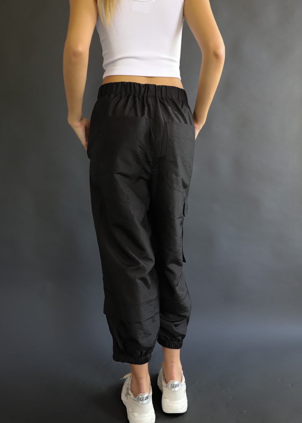 Tibi Crispy Nylon Wilt Pull On Jogger Back  | Shop Tula