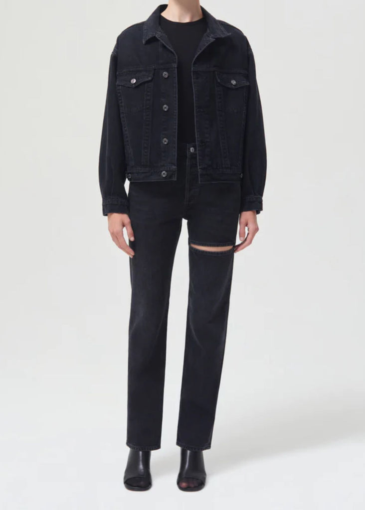 AGOLDE Charli Oversized Denim Jacket in Vega Outfit | Tula's Online Boutique