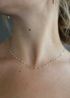 Gigi Clozeau Classic Necklace in Baby Blue Model | Tula's Online Boutique
