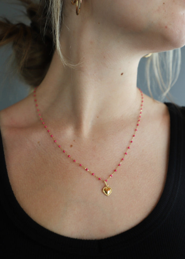 Gigi Clozeau Lucky Heart Pendant on Classic Necklace | Tula's Online Boutique